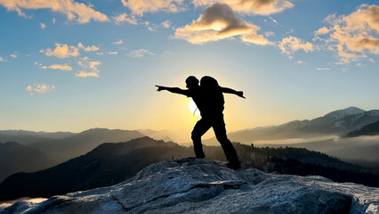 Creating a route in nature, energetic and enthusiastic lifestyle