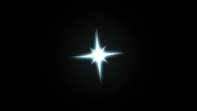Shiny sparkle twinkle star glitter animation in 4K transparent alpha, seamless loop glowing particles for overlay, logo reveal, and celebration videos