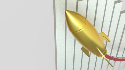 The Rocket for Business concept 3d Rendering.
