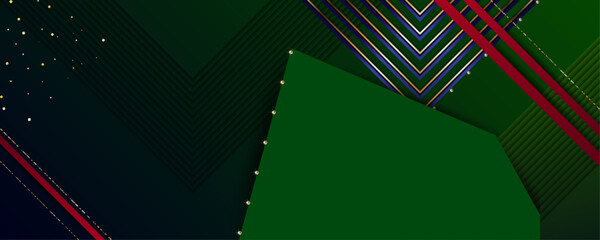 Elegant Christmas New Year Abstract gold background luxury dark blue and green and golden line template premium vector