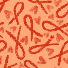 Breast cancer month seamless pink ribbon day mammogram pattern for medical accessories and medicine textiles