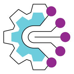 Artificial Intelligence Machine Processing Vector Icon Design