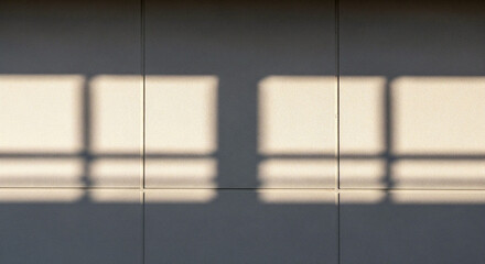 Abstract Geometric Window Shadow on Modern Minimalist Wall Showing Architectural Texture Light Clean Design and Contemporary Interior Style