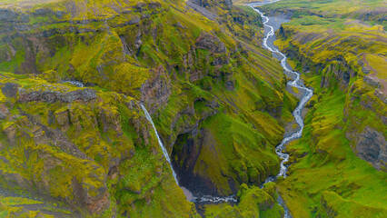 Mulagljufur Canyon in Iceland during summer day