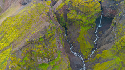Mulagljufur Canyon in Iceland during summer day