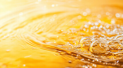 Abstract Shiny Honey Liquid With Bubbles Texture Background
