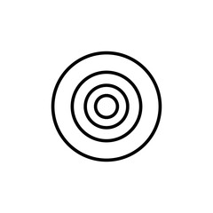 Simple outline icon of four concentric circles, representing a target, bullseye, focus, center point, and precision in a clean, minimalist vector graphic.