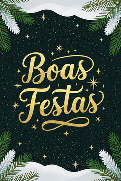 Cartaz Minimalista Boas Festas com Fundo Neutro