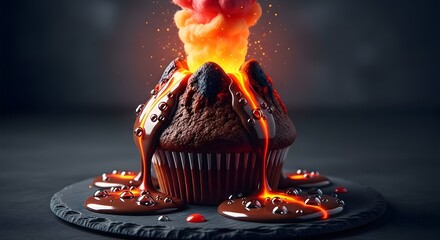 Delicious Chocolate Cupcake Volcano A Culinary Adventure with Molten Chocolate and Eruption