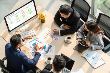 Project planning software for modish business project management on the computer screen showing...