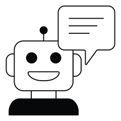 Digital Assistant Customer Support Chatbot Vector Icon