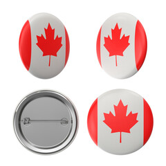 Canadian flag badges patriotic button pins with maple leaf emblem