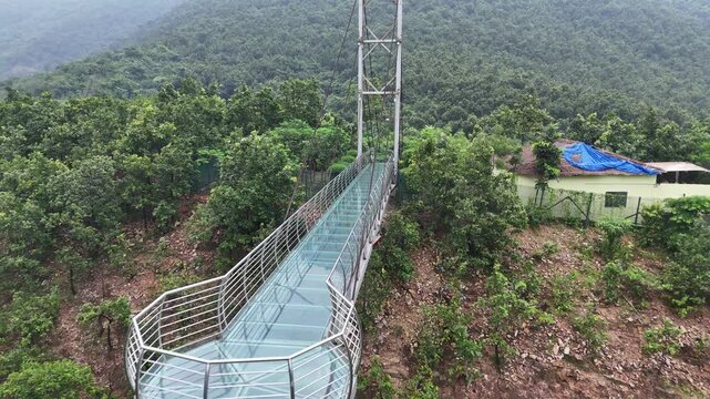 Glass Bridge in Rajgir, Bihar &ndash; a thrilling skywalk attraction offering panoramic views of hills and forests. A modern tourism landmark blending adventure, scenic beauty, and breathtaking landscapes