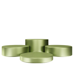 3D Render glossy Podium for product display mock up. 3D Podium elegant style transparent background