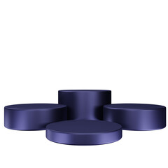 3D Render glossy Podium for product display mock up. 3D Podium elegant style transparent background