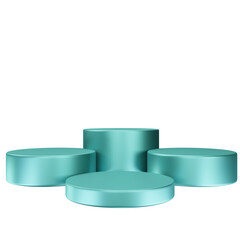 3D Render glossy Podium for product display mock up. 3D Podium elegant style transparent background