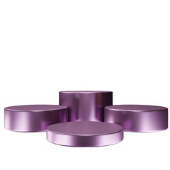 3D Render glossy Podium for product display mock up. 3D Podium elegant style transparent background