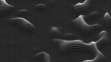 Point wave bump texture. Abstract dot background. Technological cyberspace background.