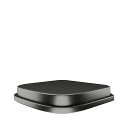 Black 3d rendered square podium stage with rounded corners
