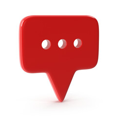 Red speech bubble with three dots