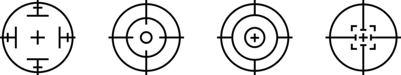 Precision Target Icon Set – Minimal Bullseye and Aim Symbols for Digital Design