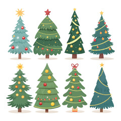 Christmas Tree Decoration Vector Set with Ornaments