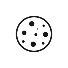 Fototapeta premium A simple black and white illustration of a cookie with chocolate chips.