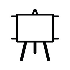 Illustration of a blank canvas on an easel, ready for painting.