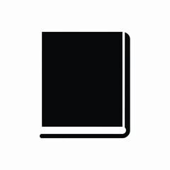 A simple, minimalist black icon representing a closed book with its spine on the right side.