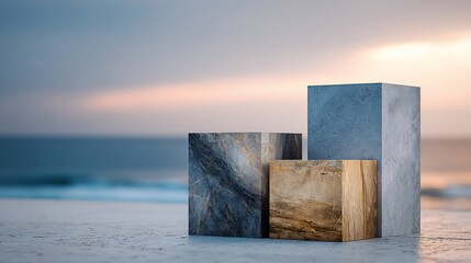 Stone blocks near ocean