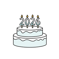 Celebratory Cake with 2026 Candles for a Special Occasion.