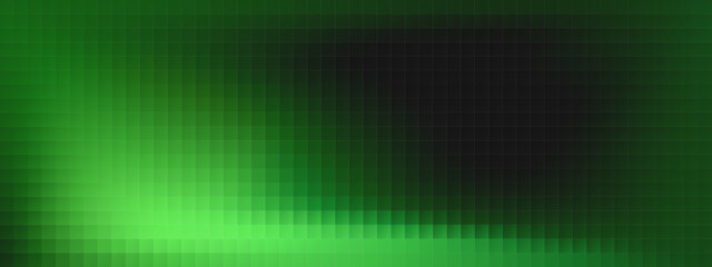 Abstract digital background with vibrant green and dark gradient pixel mosaic effect, creating a modern and dynamic visual texture for design.