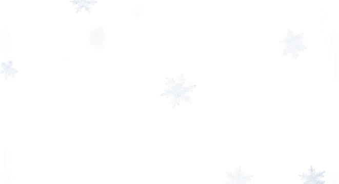 Delicate snowflakes falling gently isolated on transparent background, creating a serene and magical winter scene for your seasonal designs and creative projects