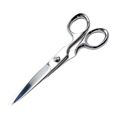 Obraz premium Silver scissors isolated a clean white background symbolizing precision craft office work creativity minimalism and business or design related visuals