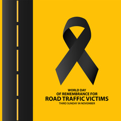 World Day Of Remembrance For Road Traffic victims Background vector Illustration