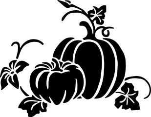 halloween pumpkin with leaves