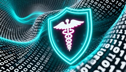 Digital Healthcare Security Shield With Stethoscope