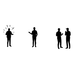 silhouette people on white background ,illustration
