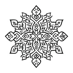 Simple mandala design for coloring. Vector floral mandala. Geometric ornamental mandalas