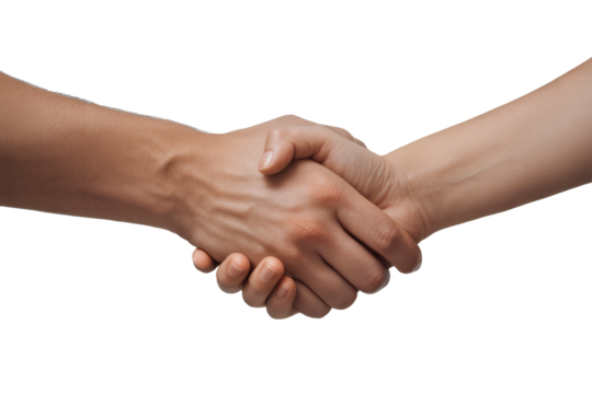Two business partners shaking hands showing trust in a deal for a successful collaboration, agreement and teamwork