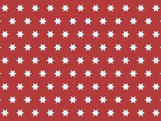 Red background with light blue repeating stars.