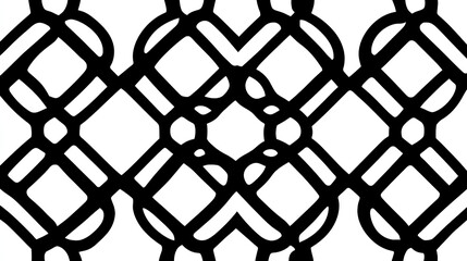 Obraz premium Celtic Knot Pattern with Black Lines on Transparent Background