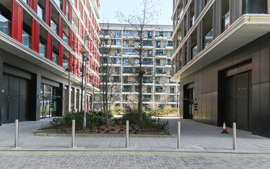 Modern apartment buildings with Balconies,  London, United Kingdom, 8 March 2025