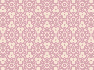 A delicate floral pattern with pink and beige tones.