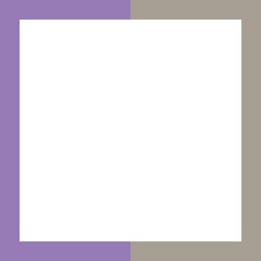 A modern frame with lavender and taupe color blocks.