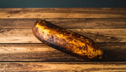 Ripe Banana on Wooden Table Food Photography