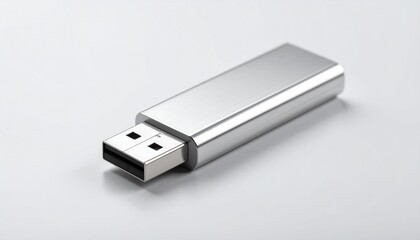 Sleek Silver USB Flash Drive for Portable Digital Data Storage