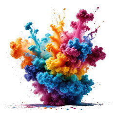Explosive cloud of vibrant, blended colors against black