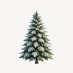 Obraz premium Snow-covered evergreen tree illustration.