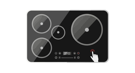 Fototapeta premium Sleek Induction Hob Illustration for Culinary and Kitchen Appliance Design